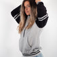 Gray Striped Heavy Blend Fleece Hooded SweatShirt