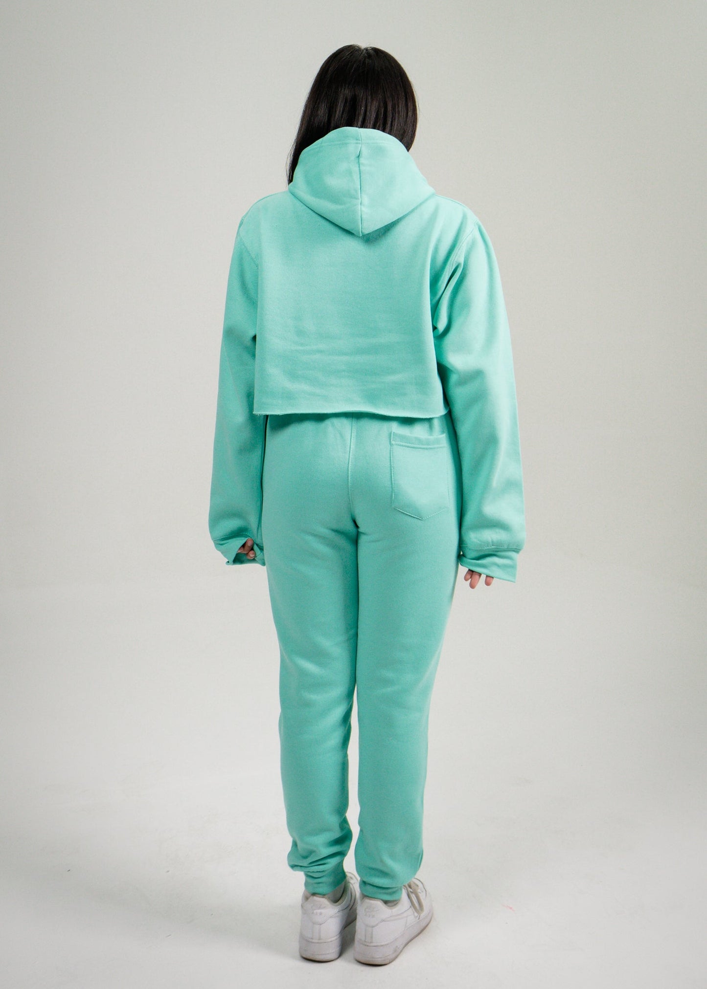 Mint Crop Top SweatSuit