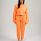 Neon Orange Crop Top SweatSuit