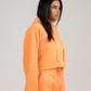 Neon Orange Hooded Crop Top