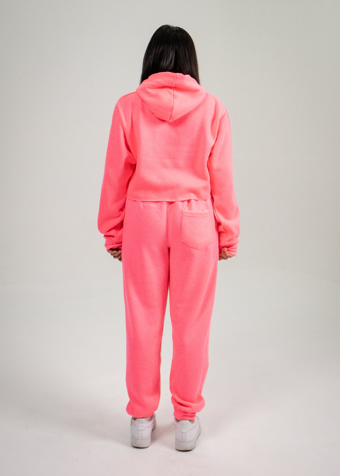 Neon Pink Crop Top SweatSuit