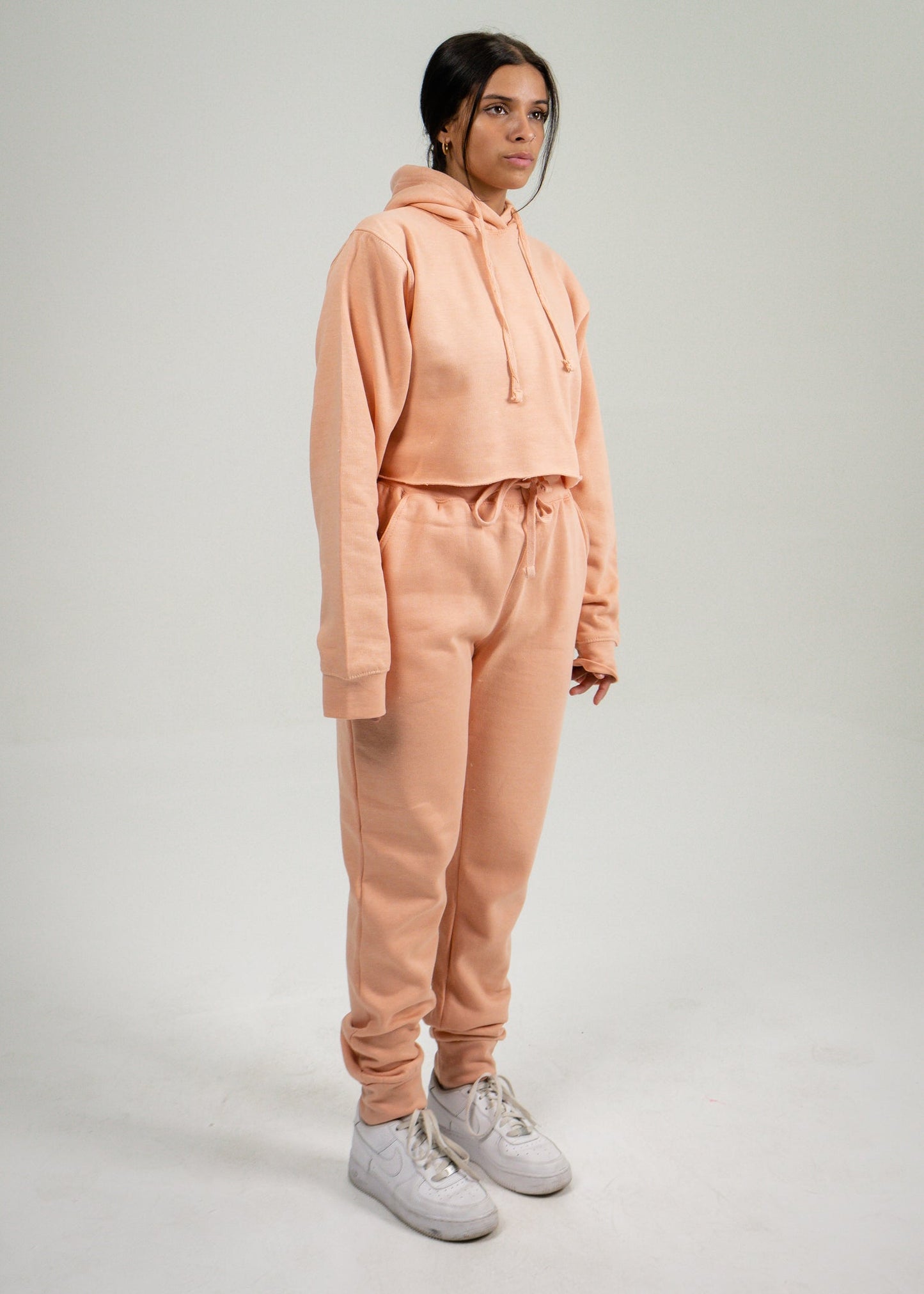 Peach Crop Top SweatSuit