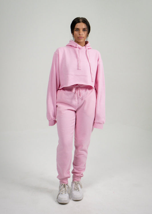 Pink Crop Top SweatSuit