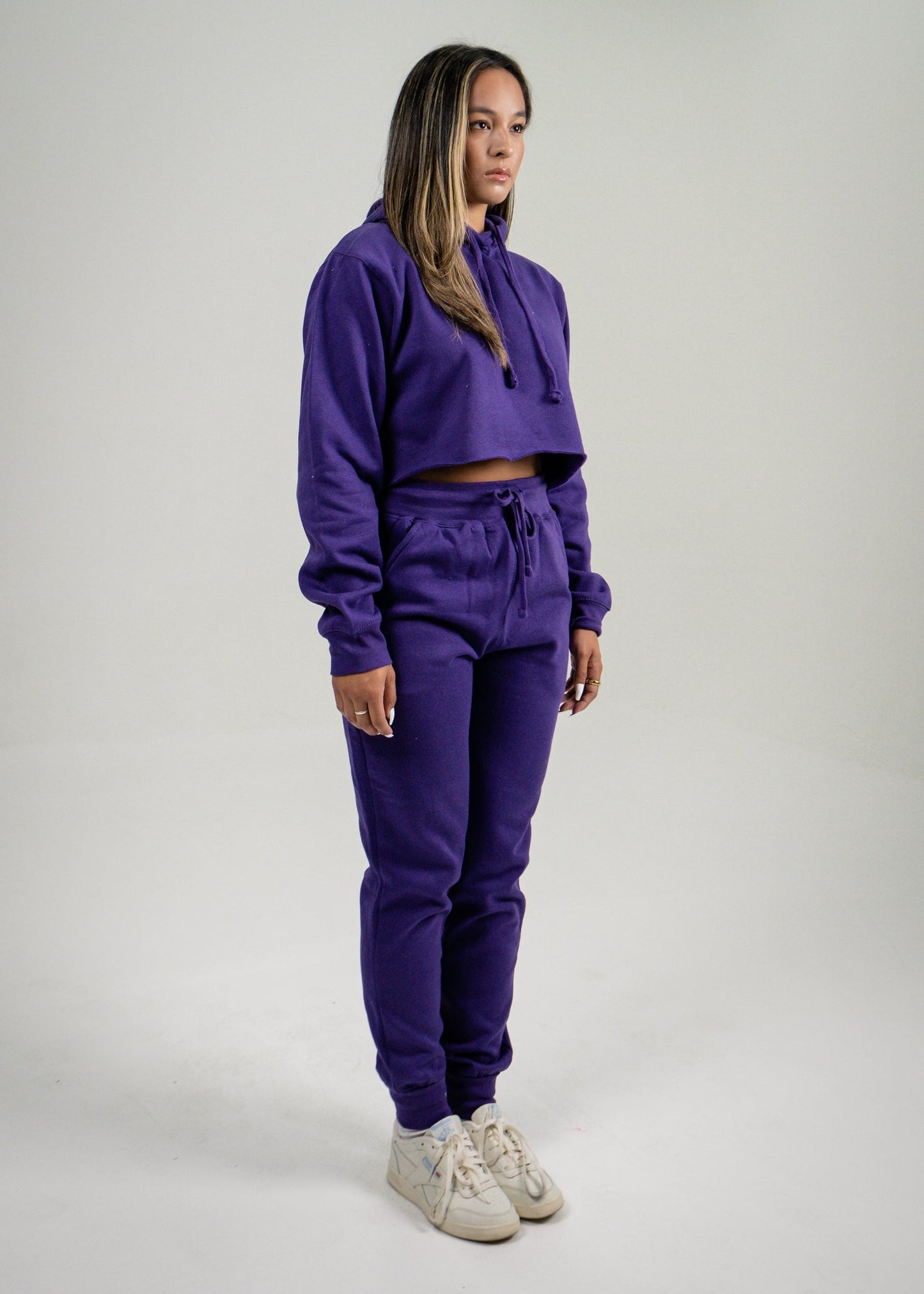 Purple Crop Top SweatSuit