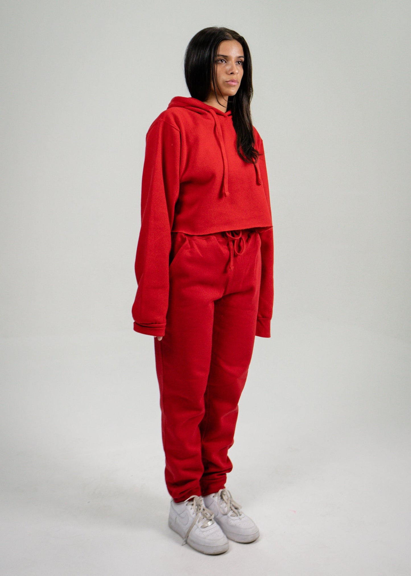 Red Crop Top SweatSuit