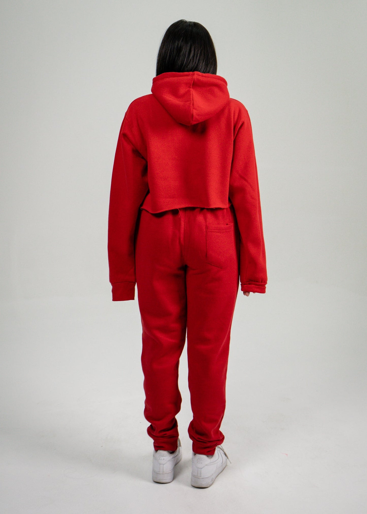 Red Crop Top SweatSuit