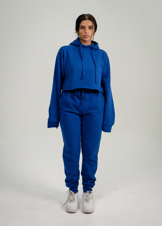 Royal Blue Crop Top SweatSuit