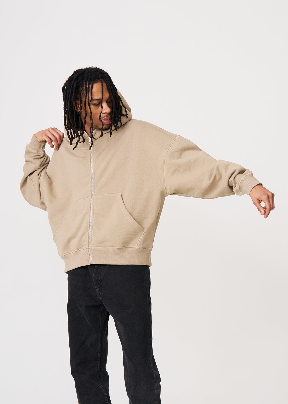 Oversized Heavyweight Full-Zip Sweatshirt