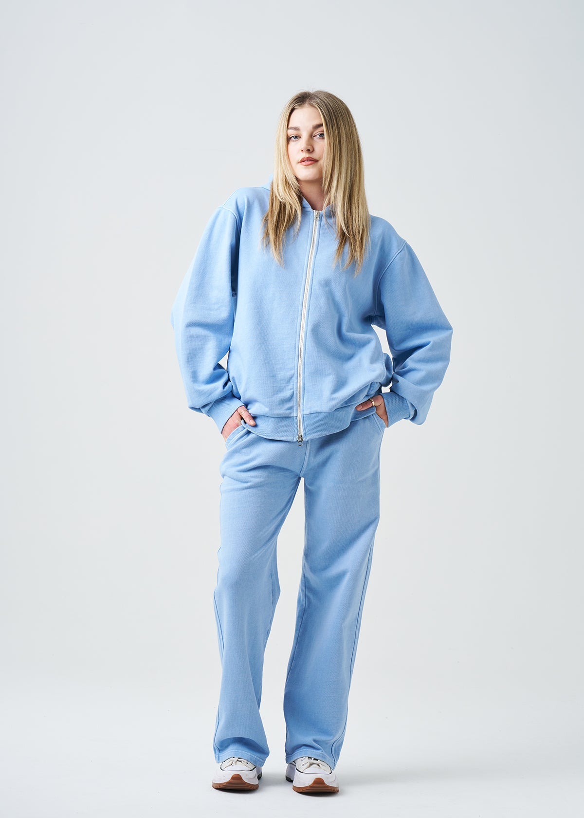 14 OZ French Terry Garment Dye Fleece Hooded Sweatsuit