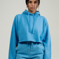 Sky Blue Hooded Crop Top