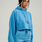 Sky Blue Hooded Crop Top